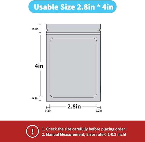 Miniatura 2 de Paquete de 100 bolsas de mylar holográficas a prueba de olores para pequeñas empresas, bolsas resellables con cierre sellable, muestras de joyas,