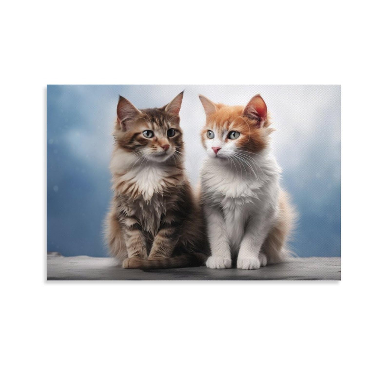 AYAROS Cute Cat Wall Art Canvas Poster Classical Warm Beautiful Kitten Wall Decor Poster Dormitory Decor Painting Art Unframed 16x24 inch
