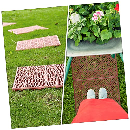 Housoutil 2 Stuks Tuinmat Rubberen Vloertegels Buiten Tuin in Elkaar Grijpende Tegels Kunststof Tuintegels Kunststof Straatstenen Loopbrug Buiten Douchemat Wasmachine Plastic Antislip - Image 6
