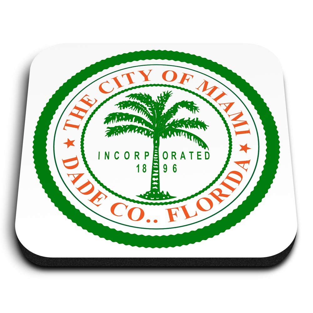 Destination Vinyl Ltd Multicolor 1 X Square Mdf Fridge Magnet - City Miami Florida America Usa Travel 7893