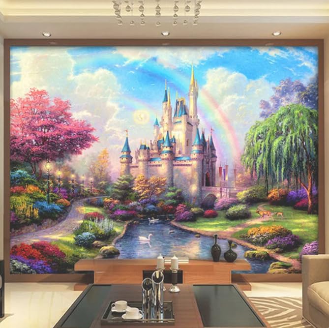 Toile de fond murale 3D pour transformer un mur blanc en château