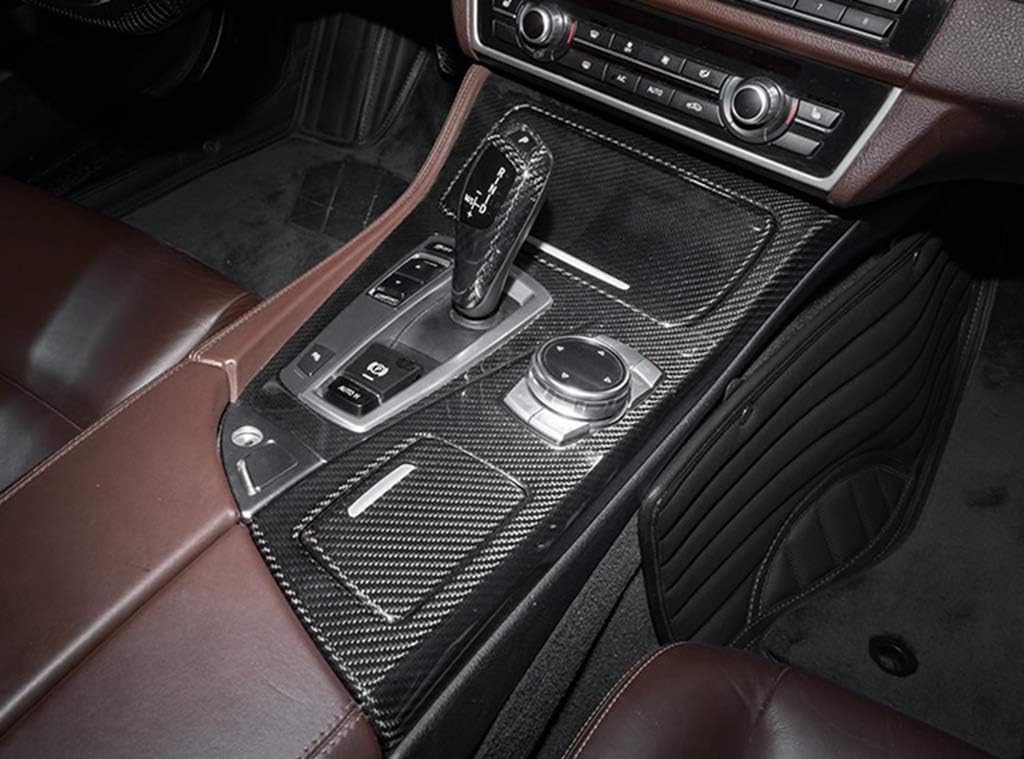 New Carbon Fiber Gear Box Covers Compatible with BMW 5 Series F10 Sedan 2011-2017 520i 523i 528i 530i 535i 540i 550i (One Set)