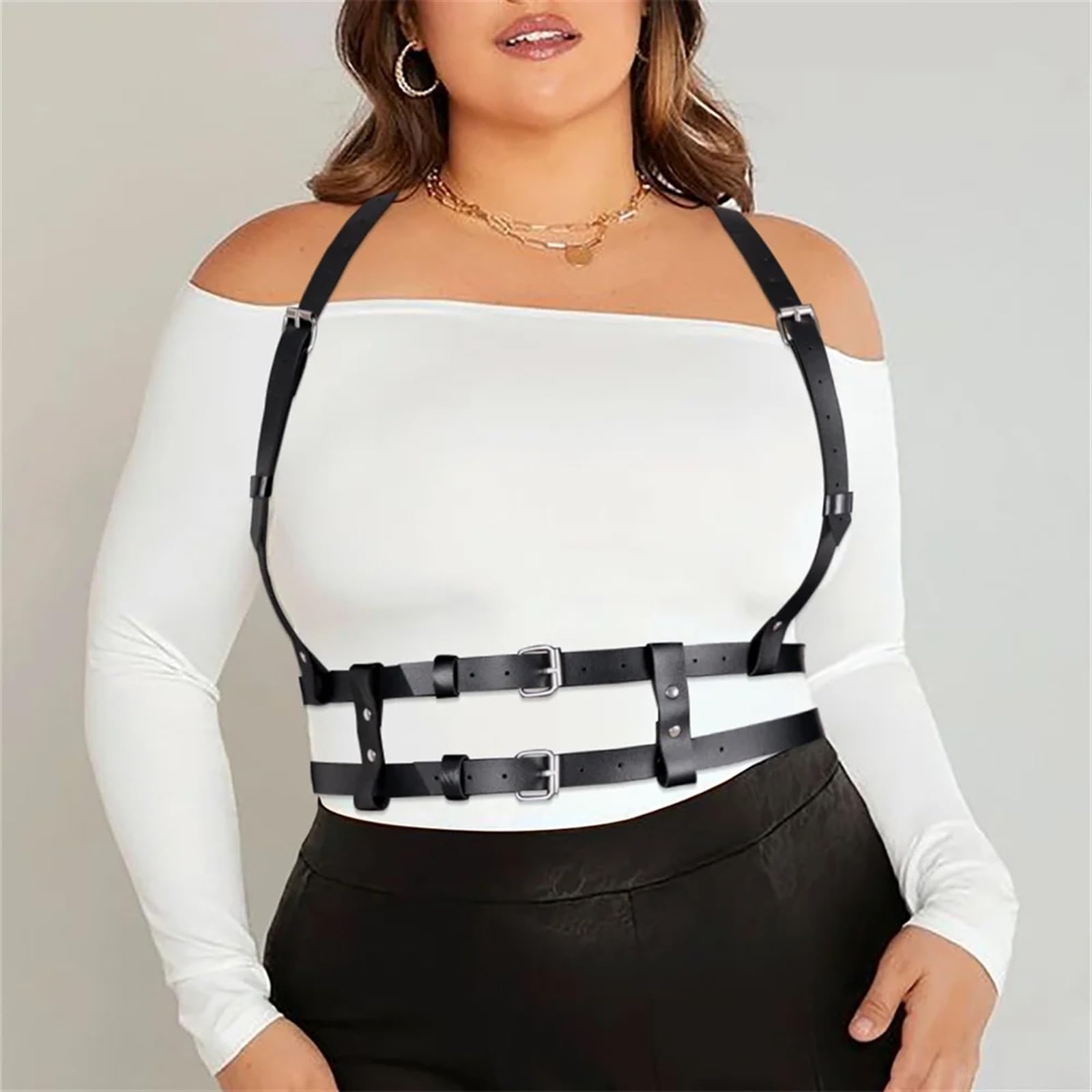 LYJZYXGS Plus Size Sexy Women Chest Harness Belt Leather Sword