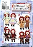 Simplicity Sewing Pattern 3945 Raggedy Ann & Andy 15' Dolls and Clothes