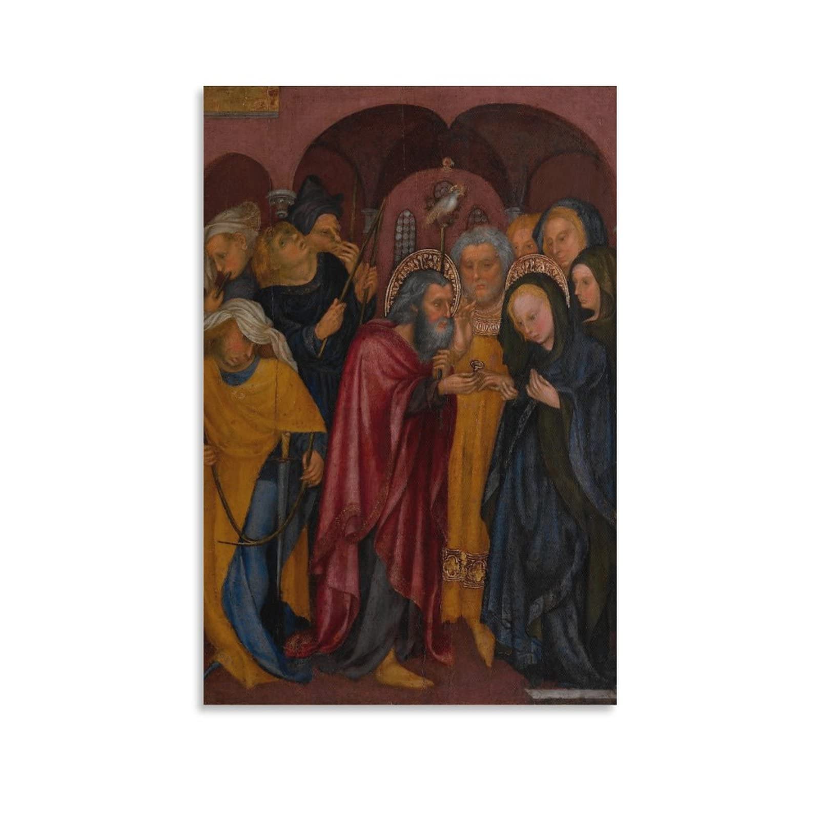 Michelino Da Besozzo-The Marriage of The Virgin Gifts Canvas Painting Poster Wall Art Decorative Picture Prints Modern Decor Framed-unframed 08x12inch(20x30cm)