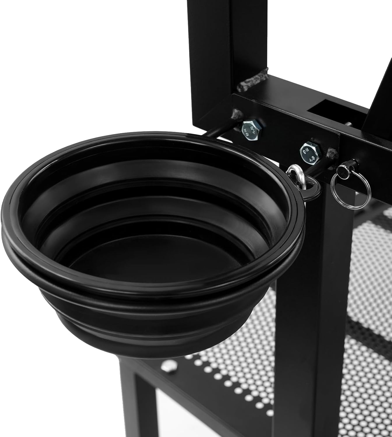 47In Goat Milking Stand, 600Lbs Capacity Metal Livestock Stand with Adjustable Headpiece & Feeding Bin for Goat Sheep Calf Milking Hoof Trimming Shearing (Black)