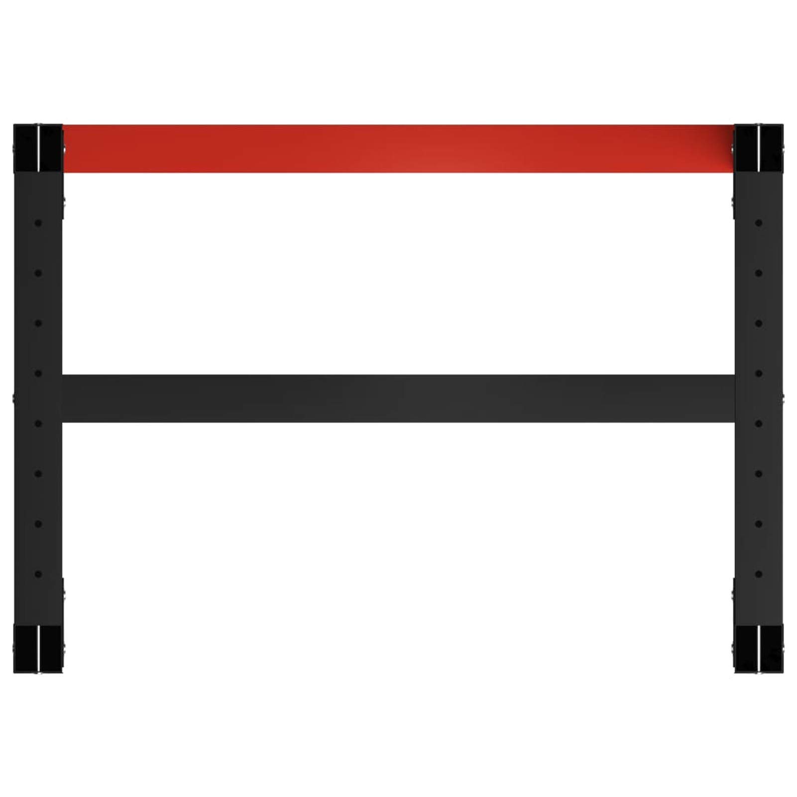 ShGaxin Konstrukcja stołu warsztatowego, sztalugi stołowe, metalowa sztaluga, stół roboczy, czarny i czerwony metal 150x57x79 cm