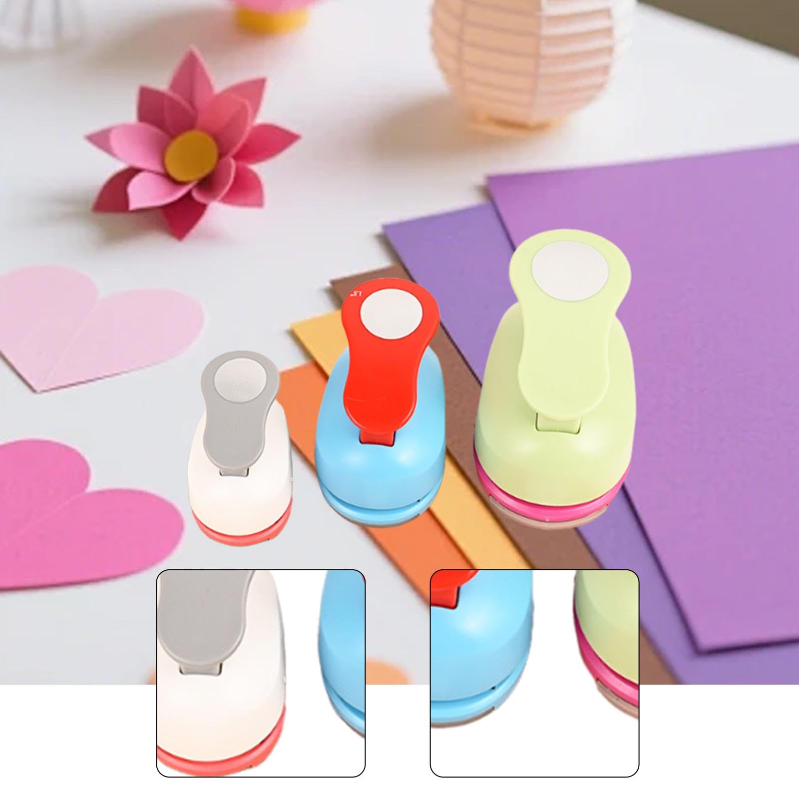 Set di 3 Perforatrici Circolari per Lavori Artigianali in Carta, Perforatrici Compatte E Versatili per Biglietti di Auguri, Scrapbooking E Lavori Fai, 16mm 25mm 38mm