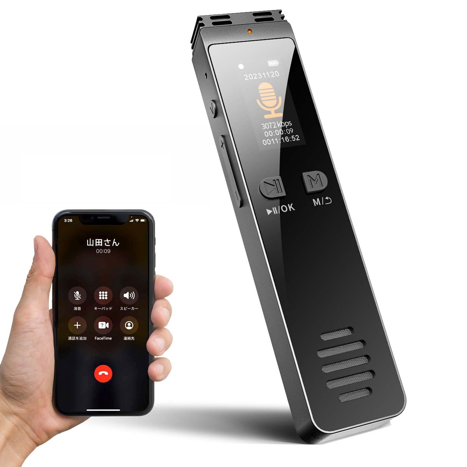 ボイスレコーダー 【Bluetooth5.2で通話録音】 64GB大容量✨ Amazon.co.jp: ottosvo ボイスレコーダー 【革新デザイン Bluetooth5.2
