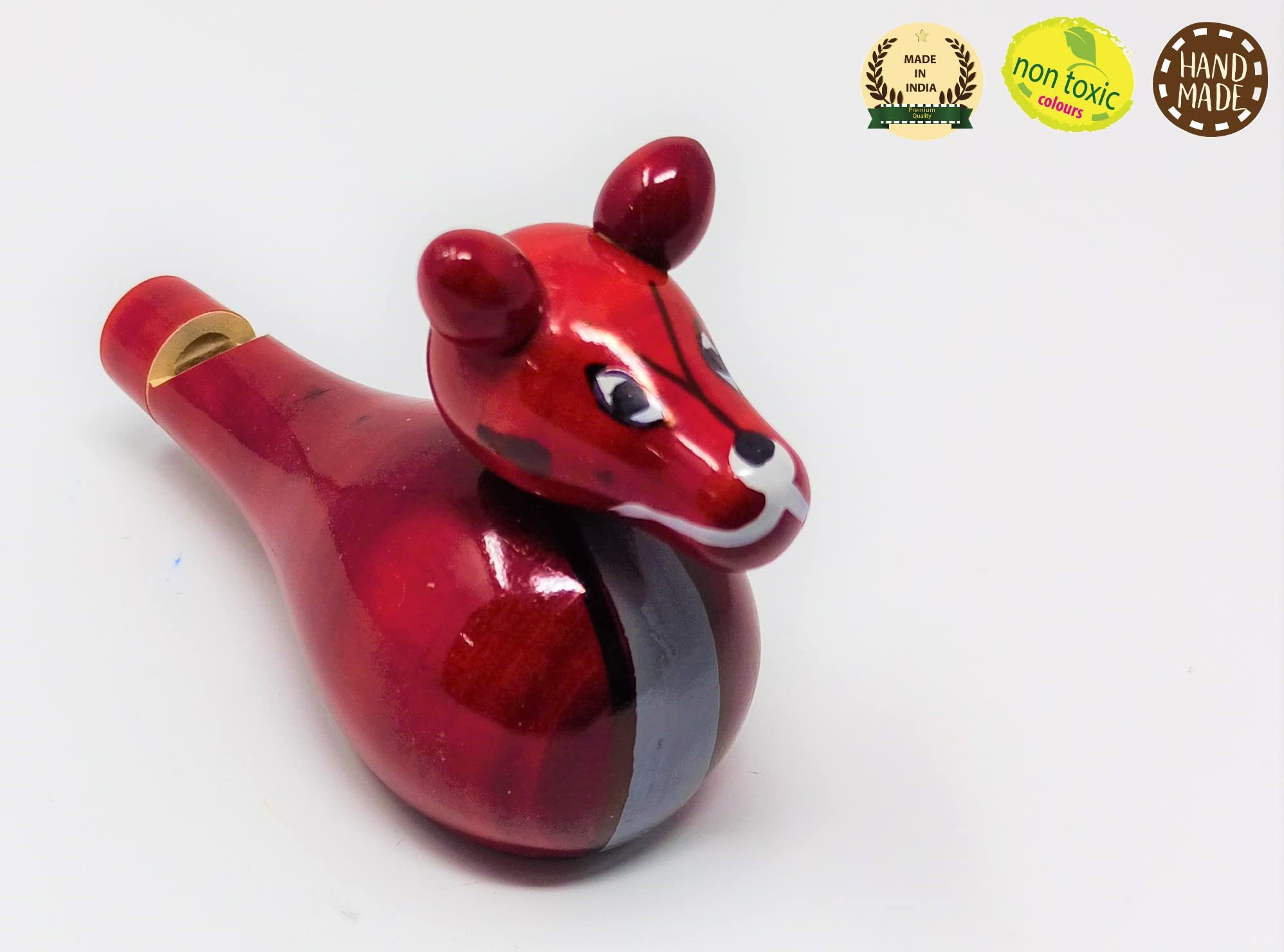 A&A Kreative Box Wooden Whistle Handcrafted Sound Toy Discover Sounds Develops Sensory Skills for Kids Toddlers Children (Red Fox) - Image 3 thumbnail