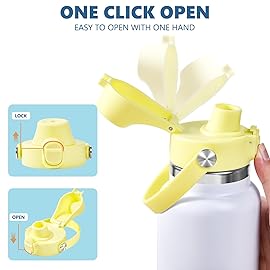 EIPOSAU Auto Flip Lid for Hydro Flask Wide Mouth, Great Spout Lid for Simple Modern, Fits for Iron Flask and Other Brands, Replacement Lid with Button Lock