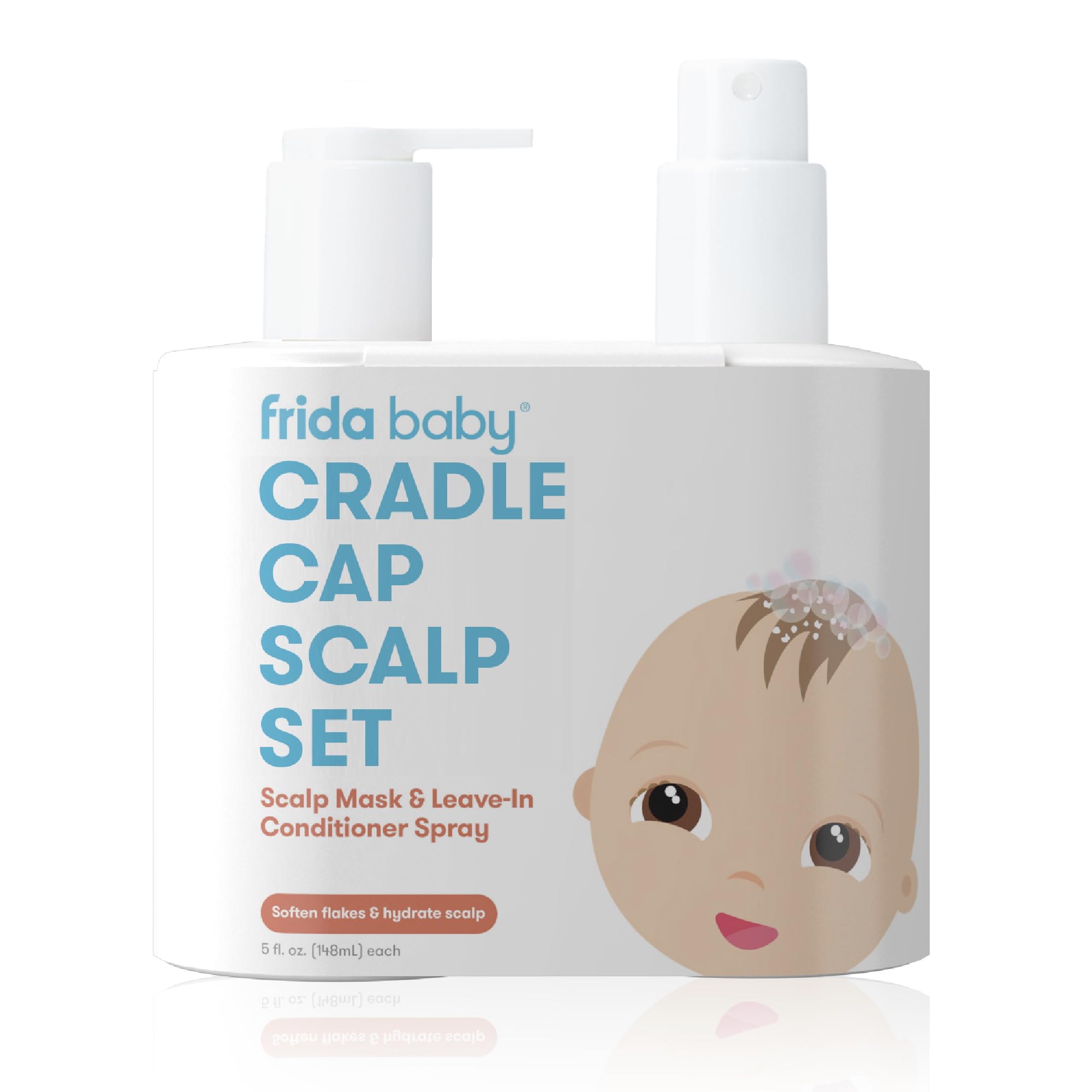 Frida Baby Cradle Cap Treatment, Shampoo for Babies + Flake Fixer Scalp Spray, Kit Soothes Baby’s Scalp, Prevents Dryness and Flakes