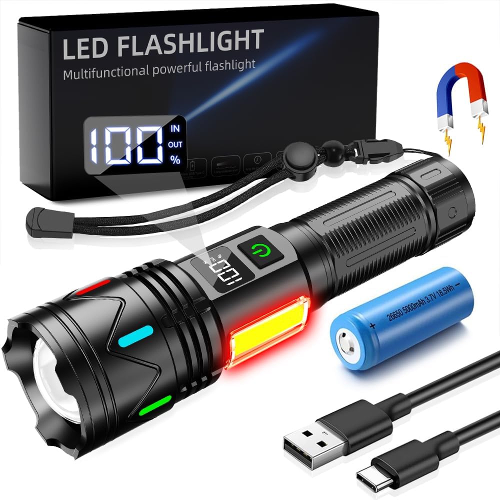 Amazon.co.jp: LED 懐中電灯【超高輝度5000000ルーメン・超遠距離照射