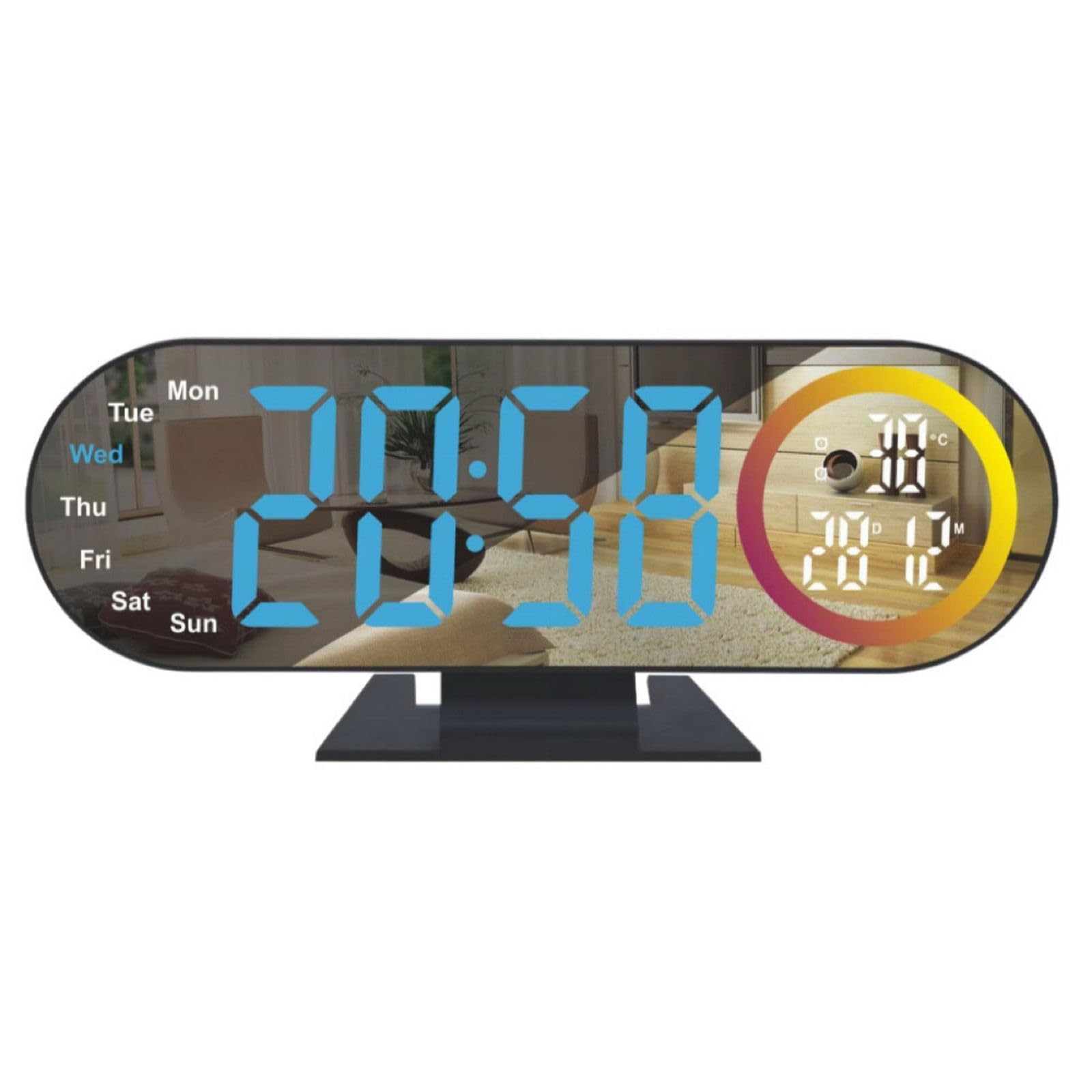 Shurhome Digital Projections Alarm Clocks for Bedrooms 180° Rotatables Projectors Loud Duals Alarms for Kids Elderly, Heavy Sleepers Projection Clock for Bedroom Ceiling