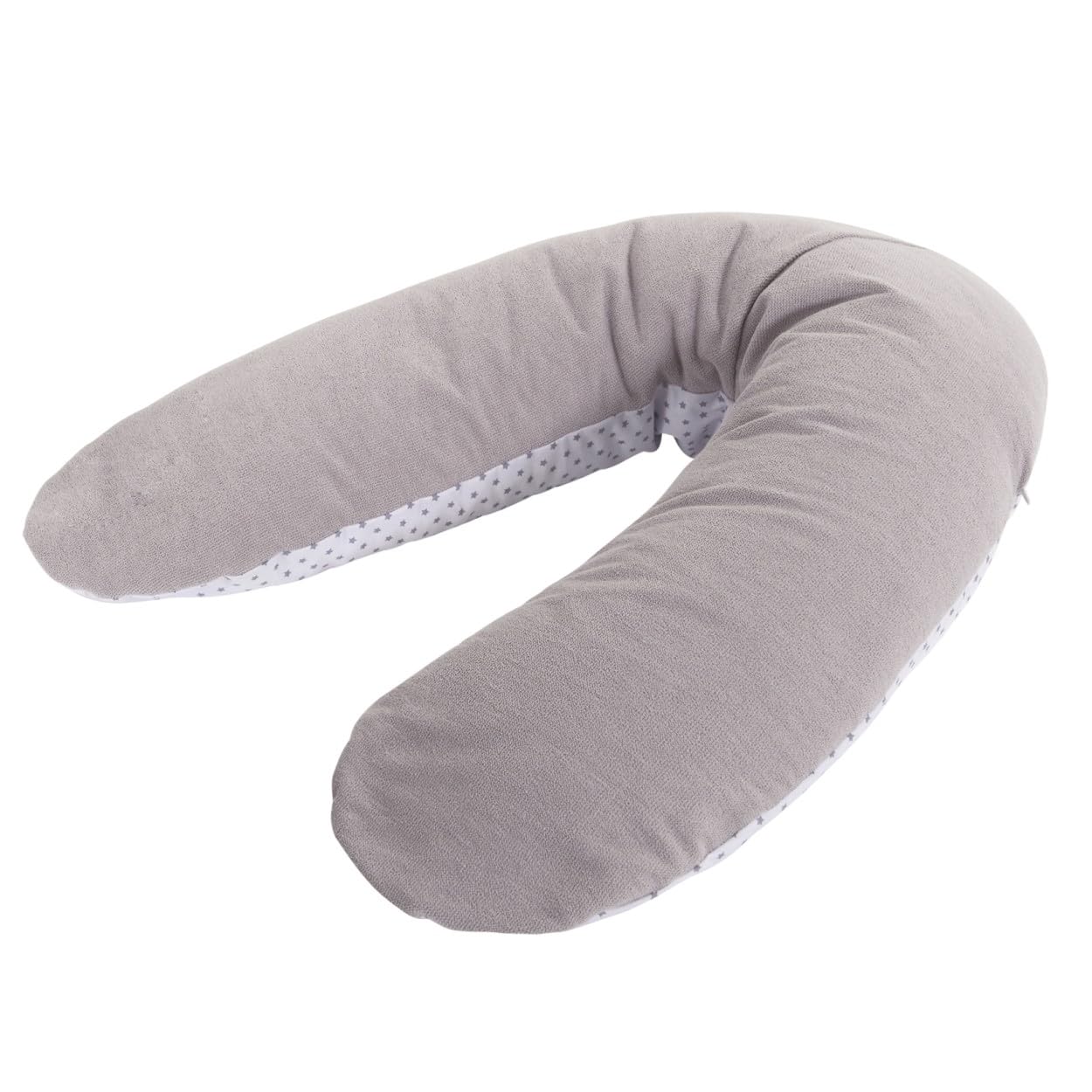 Coussin de maternité et d'allaitement éponge gris/étoiles