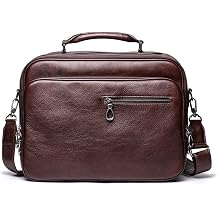 Briefcase for Men Leather 15.6 Inch Laptop Slim Business Large Capacity Convertible Bag with Large Capacity Colour Coffee