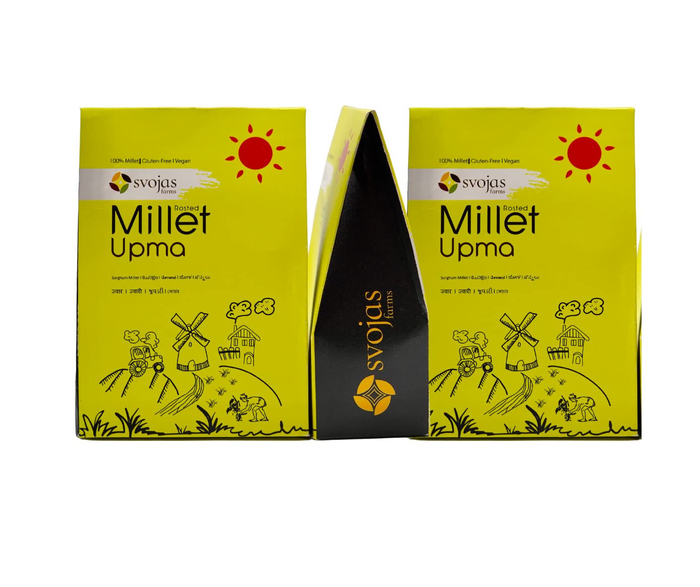 Svojas Farms Millet Upma | Gluten-Free, Preservative-Free, Quick & Healthy Breakfast Mix | Twin Pack | Great Taste | Great Source of Protein & Fiber | Easy, Delicious & Nutritious Breakfast Option for Whole Family.