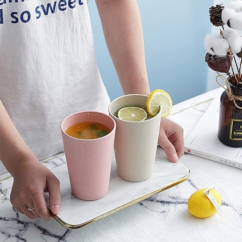 Miniatura 5 de NA - Juego de 5 vasos de 16 onzas, vasos de paja de trigo irrompibles para adultos, vasos de agua para bebidas, té helado, aptos para lavavajillas