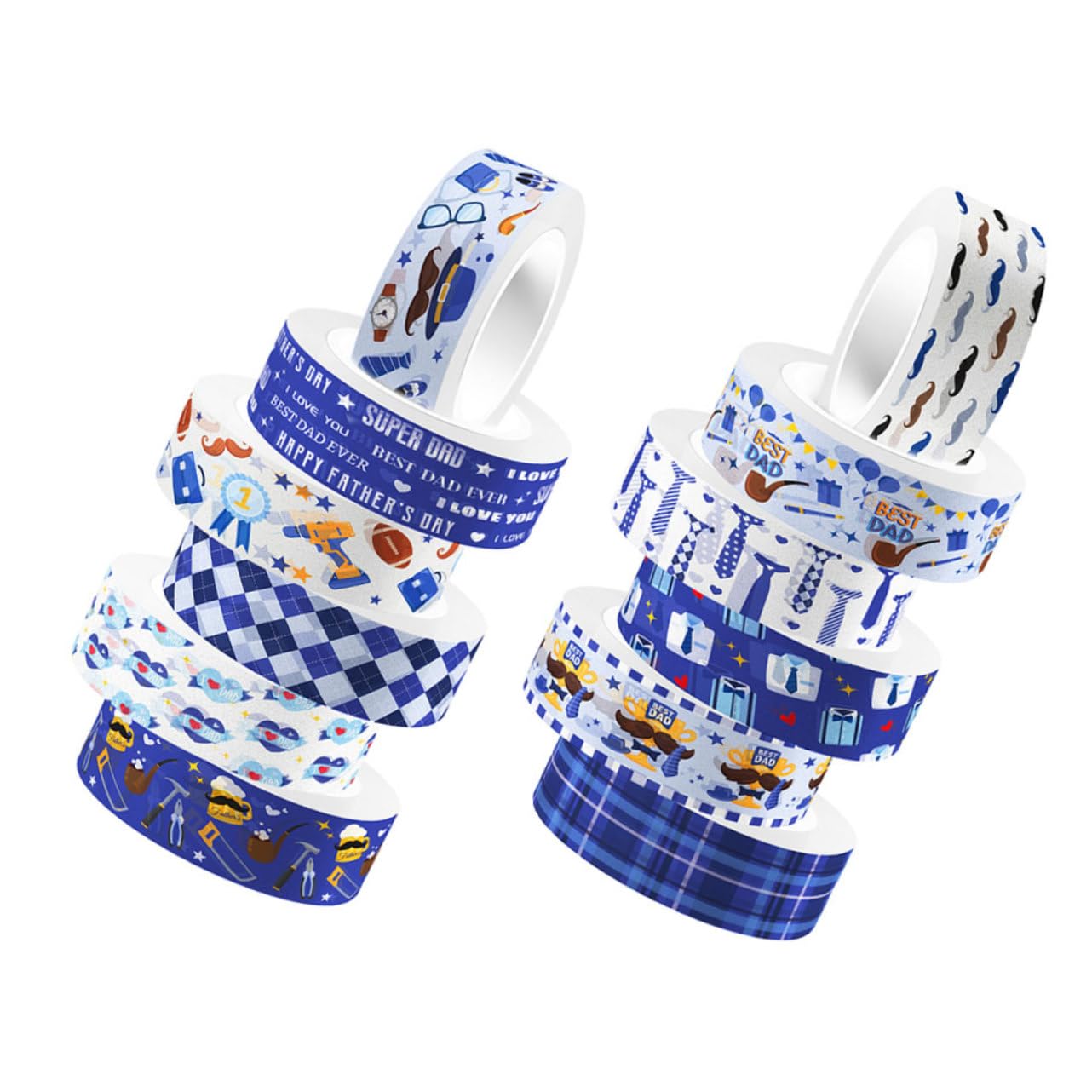 SHINEOFI 5 Set Nastro Di Rollio Trasparente Arcobaleno Journaling Carino Artigianato Padre Papà Creazione Diario Marrone Nastro Decorativo Artigianale Adesivi 12 * 5