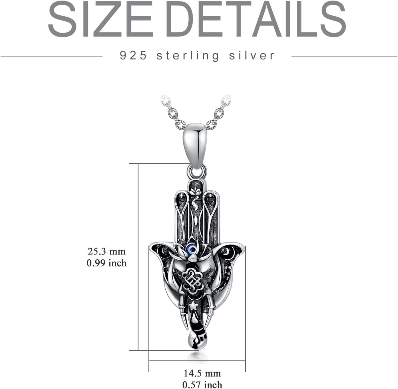 Protection Necklaces Hamsa/Evil Eye/Lotus Flower/Ankh/Eye of Horus/Elephant/Yin Yang Necklace Amulet Spiritual Jewelry Pendant Gifts for Women Men