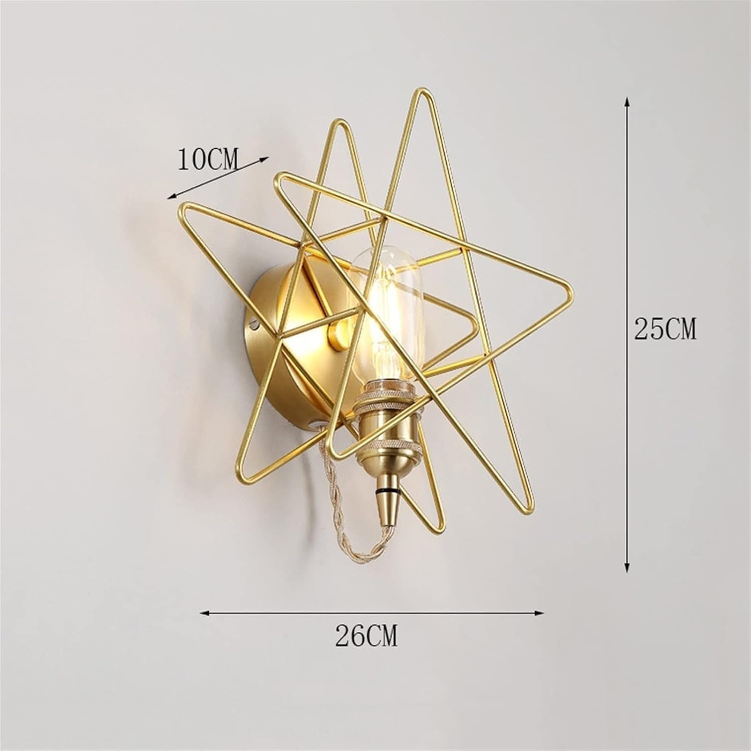 WJJHERRH Minimalist Copper Five-Pointed Star Wall Lamp Aisle Corridor Stairs Background Decorative Lights