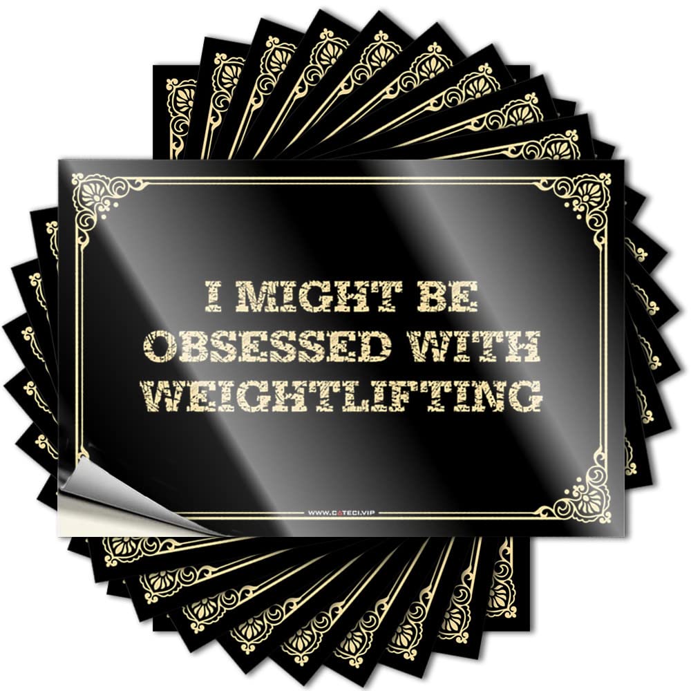 Fzfn Colour I Might Be Obsessed With Weightlifting Outside Decor For Porch Motorcross Diy | Smiley Face Decal Bottle Removable Vinyl Sticker Decal(12X18cm)