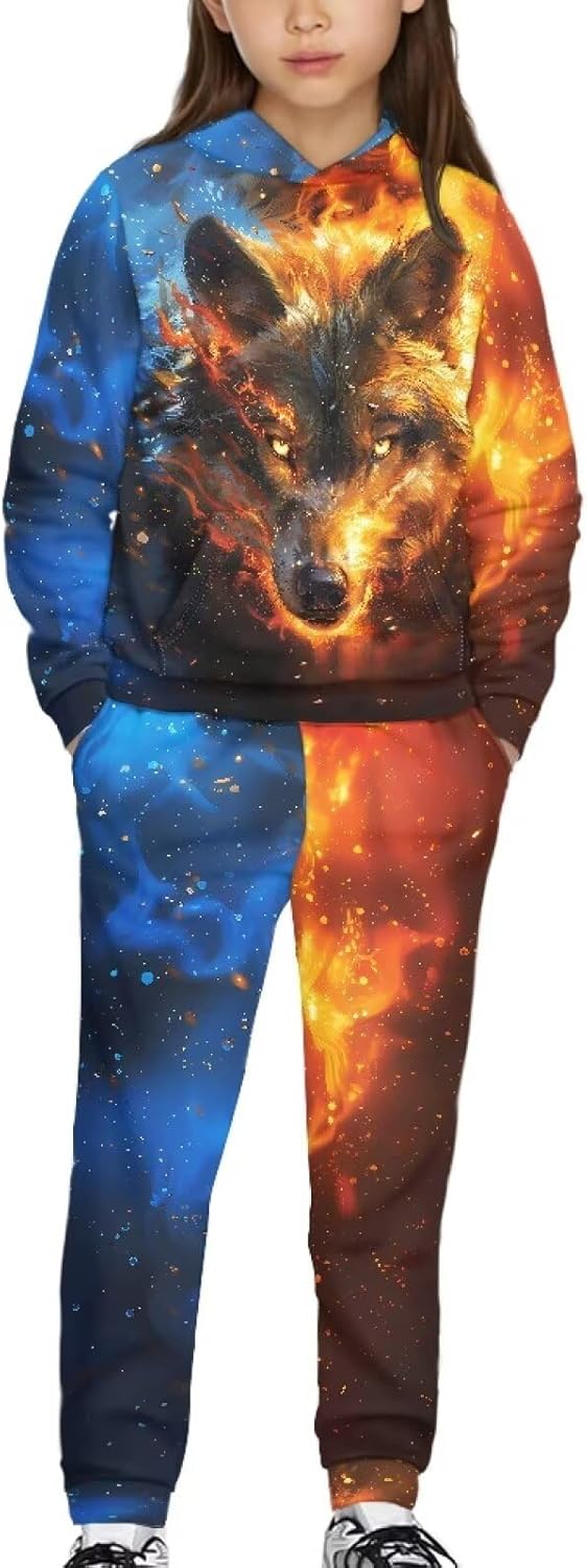 DISNIMO Hoodie for Boys Galaxy Sweatshirt and Sweatpants Set Cool Gifts Kids Sweatsuits Hooded Jogger Sweat Pants 2 Piece