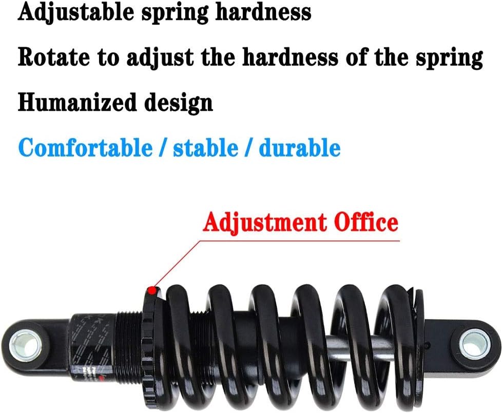 GS-121A Mountain Bike Rear Shock Absorber 125mm/ 150mm/ 165mm/ 190mm Suspension Spring 200 Lbs, 250 Lbs, 300 Lbs, 350 Lbs (Color : 165mm, Size : 200 lbs)