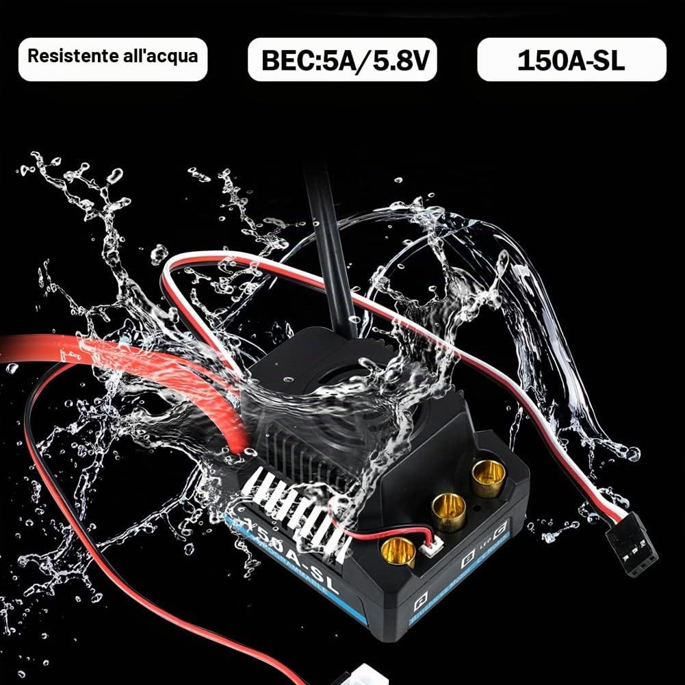 150A Brushless Senseless Regolatore di Velocità Elettronico Regolatore di Velocità (ESC) per Auto per 1/8 RC Ricambi Auto