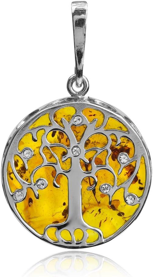 Ian and Valeri Co. Amber Sterling Silver Tree of Life Pendant Necklace 18 Inches - Image 2