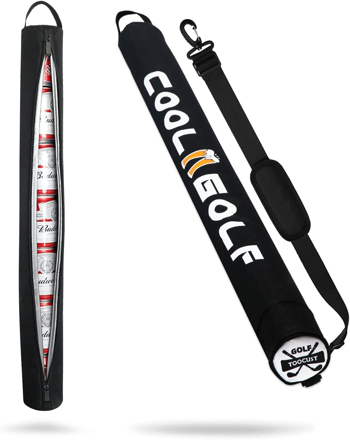 Beer Sleeve for Golf Bag-7 Cans Beverage Golf Tubes, Insulated Sleeve Cooler, Golf Bag Beer Sleeve, Beer Golf Sleeve, Best Small Cooler, Keeps Beverages Cold, Fits Most Golf Bags Styles & Types, Black