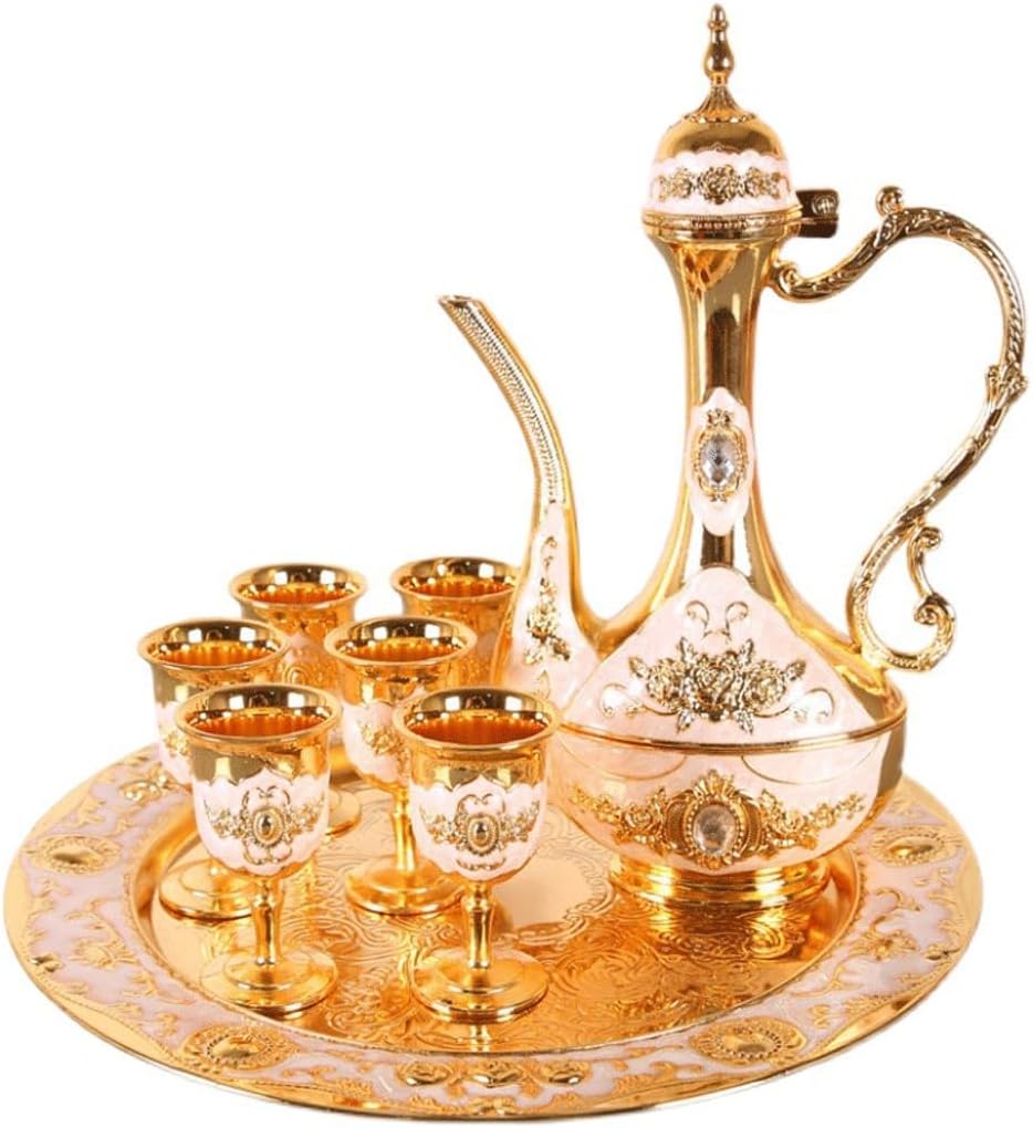 Wine Set Gift Box Enamel Hand-painted 8-piece Alloy Glass Wedding Decoration