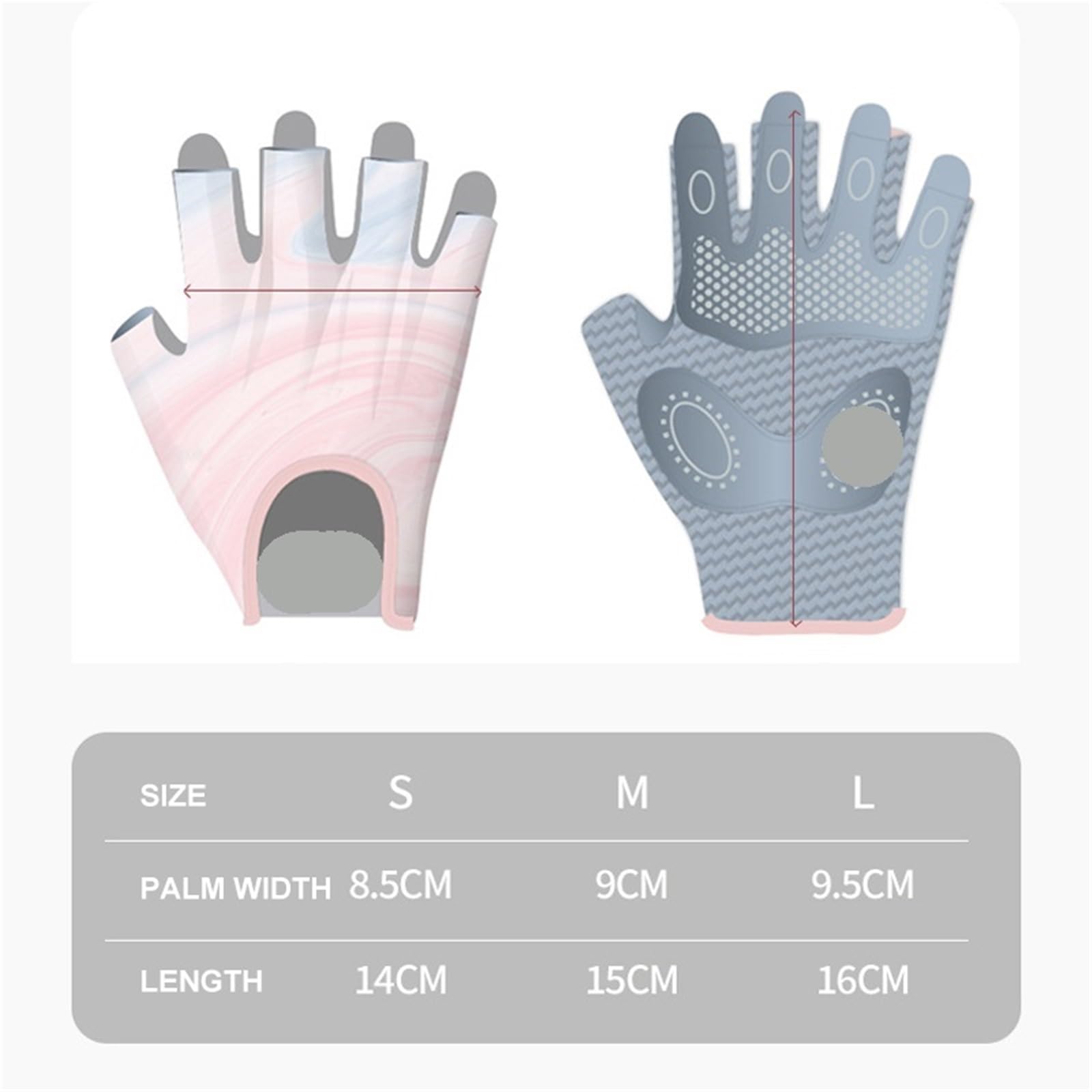 Guanti da Fitness Guanti Sportivi Donna Yoga Fitness Allenamento Antiscivolo Ammortizzatori Mezze Dita Guanti Resistenti all'Usura Traspiranti per Fitness(Purple,L)