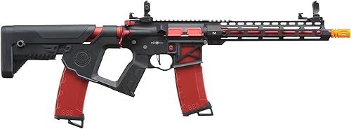 Miniatura 2 de Lancer Tactical Proline Enforcer Redbird Skeleton Metal Airsoft AEG wAlpha Stock Dos Revistas - NegroRojo