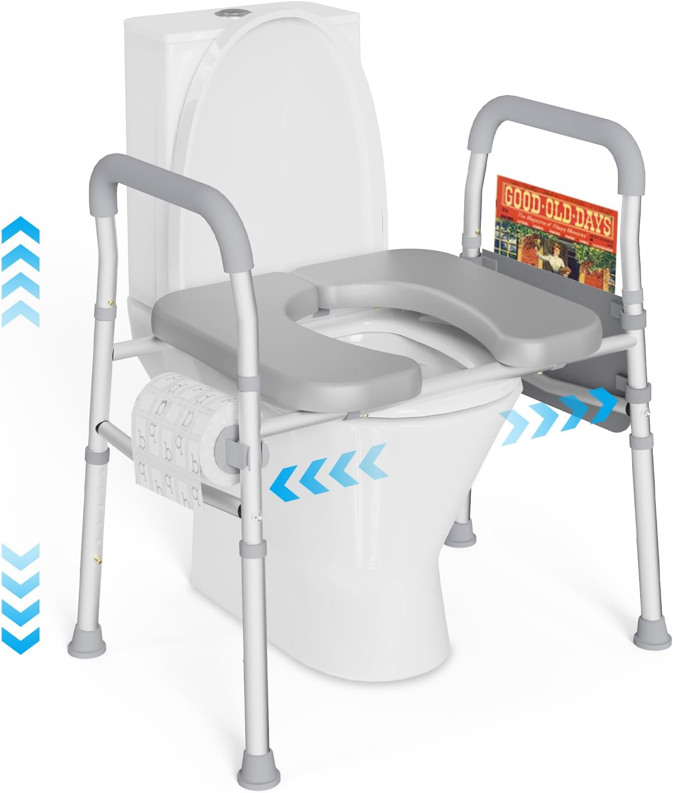 Toilet Seat Risers for Seniors, Adjustable Raised Toilet Seat