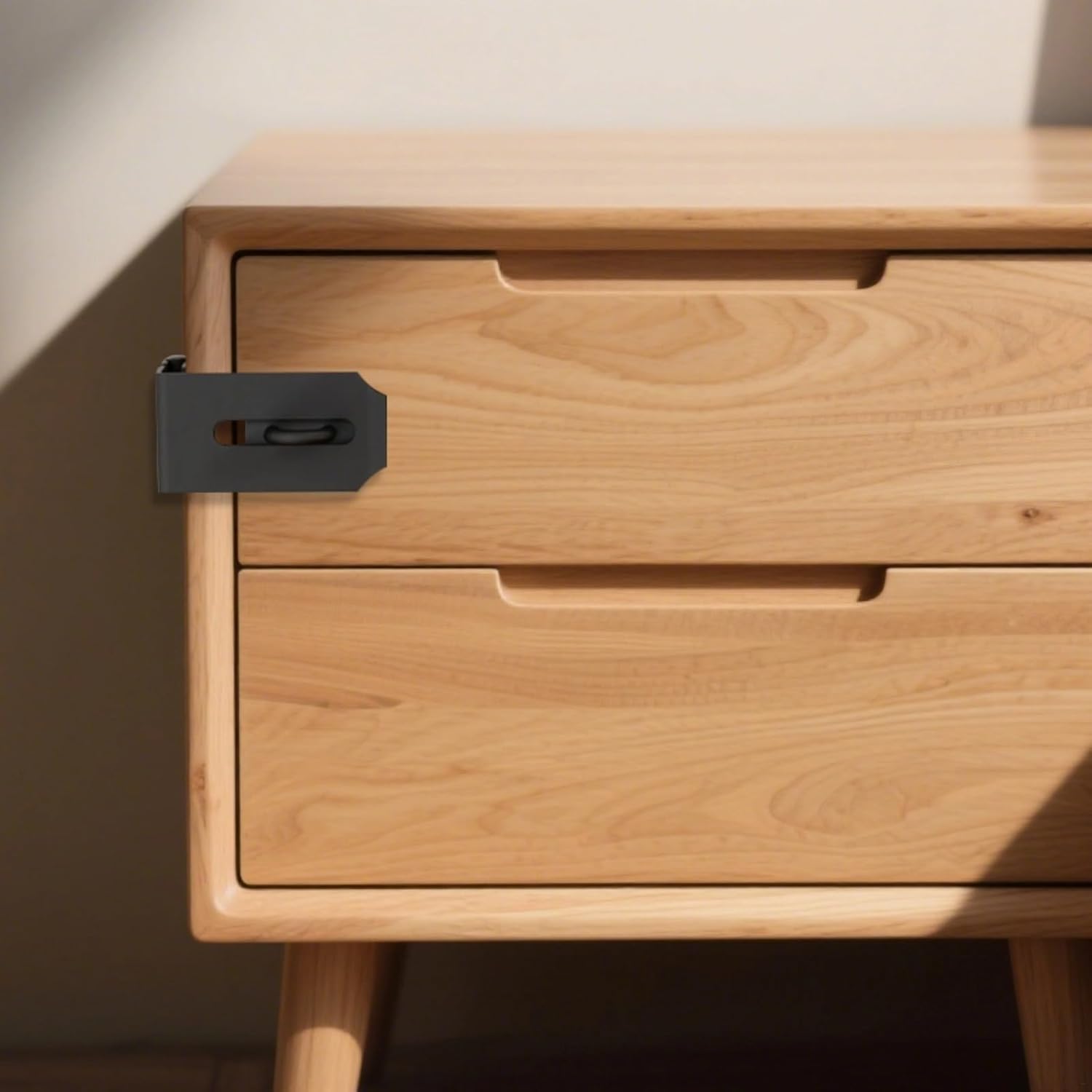 Black Hasp Latch, Extra Thick Stainless Steel Gate Lock with Screws, for Doors, Boxes, and Cabinets, Easy Install, Enhanced Security