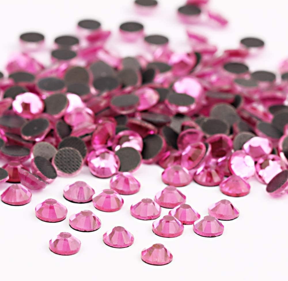 Crystal Hotfix Rhinestone,Machine Cut Stone 1440pcs/pkg (Dk.Pink,SS10/3mm)