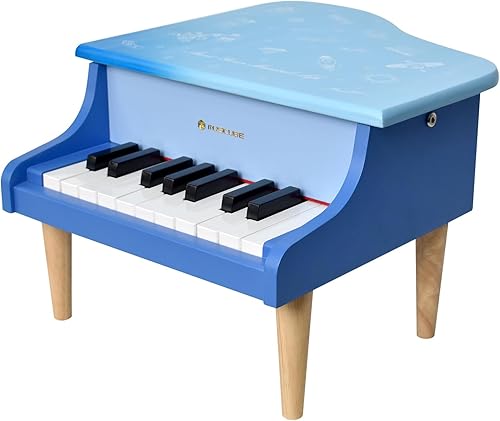 Miniatura 8 de MUSICUBE Piano de cola para niños de 18 teclas para niños de 3 a 7 años de edad, principiantes, niñas, niños, primer mini piano, juguetes educativos