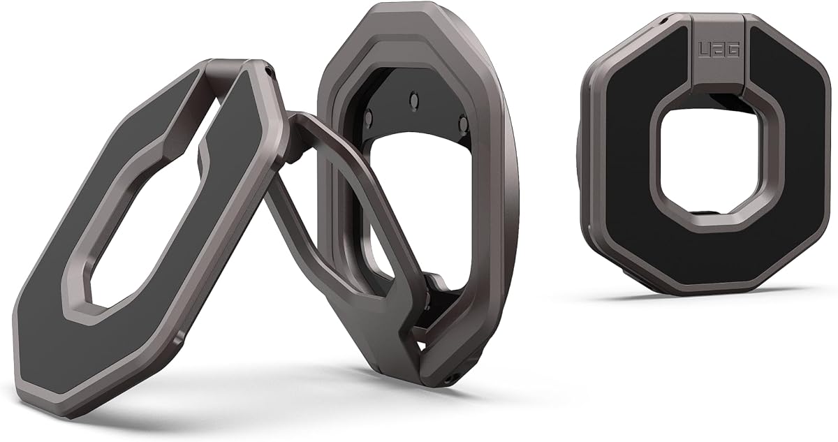 UAG Magnetic Ring Stand Monarch Mag2 w/Built-in Bottle Opener - Ultra-Strong Double Magnet MagSafe Compatible Metal Phone Ring Grip 360 Rotation Multi-Functional Kickstand, Gunmetal
