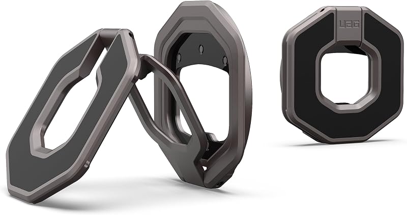UAG Magnetic Ring Stand Monarch Mag2 w/Built-in Bottle Opener - Ultra-Strong Double Magnet MagSafe Compatible Metal Phone Ring Grip 360 Rotation Multi-Functional Kickstand, Gunmetal
