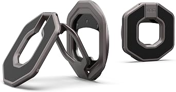 حامل حلقي مغناطيسي URBAN ARMOR GEAR UAG Monarch Mag2 مع فتاحة زجاجات مدمجة - حامل حلقي معدني قوي للغاية مزدوج المغناطيس متوافق مع MagSafe، حامل متعدد الوظائف يدور 360 درجة، لون رمادي معدني