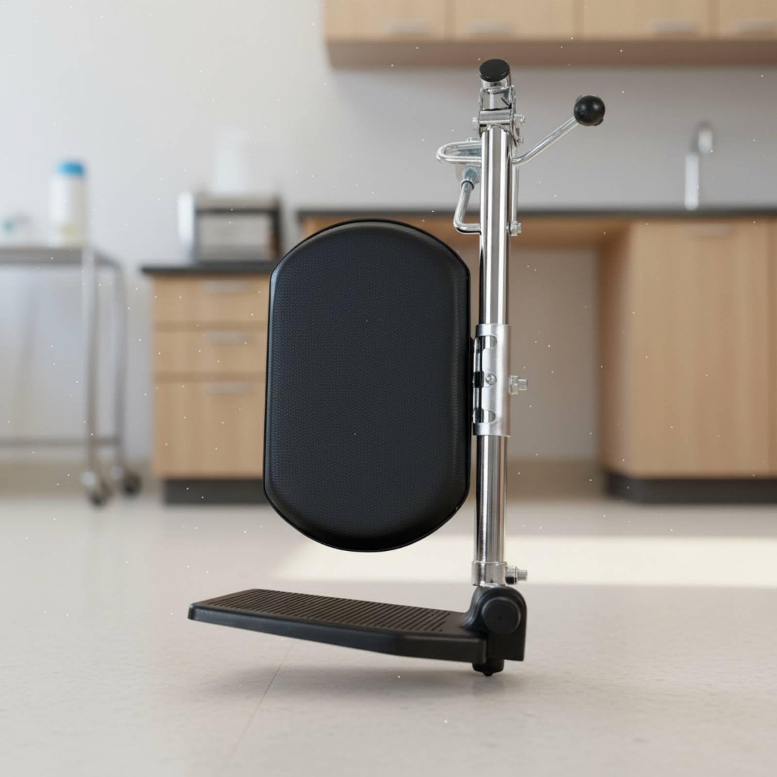 Footrest Poggiagambe Regolabile Supporto Gambe Pedalina Universale Telaio in Metallo Poggiapiedi Robusto Comfort Seduta, Supporto Per Gamba Destro Multifunzione Cromato