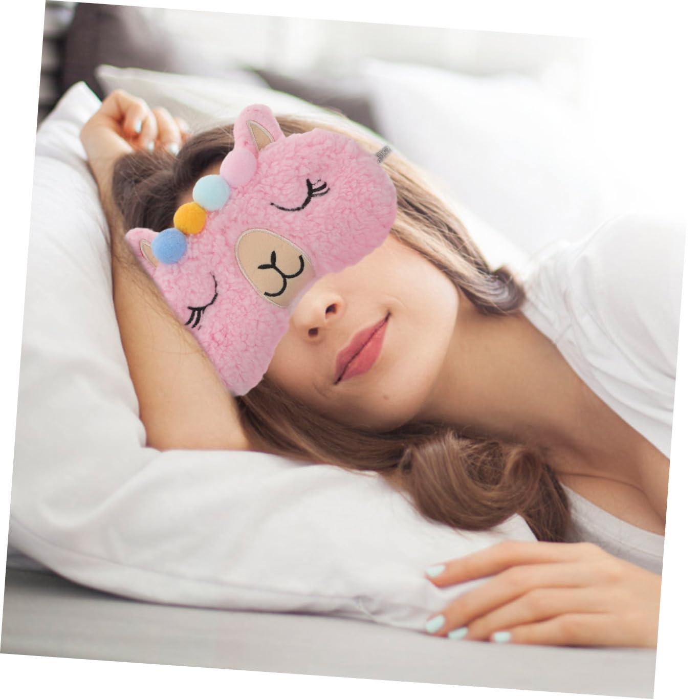 GLEAVI 3er-set Schlafmaske Im Alpaka-design Satin-augenmasken-set Bequeme Schlafmasken Für Unterwegs Lichtdichte Alpaka-form Block-out-augenmaske Zum Schlafen 2 Stück * 3