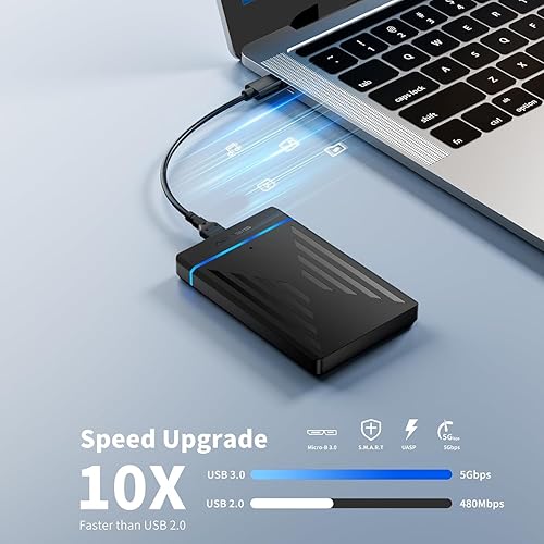 Miniatura 4 de ACASIS Caja de disco duro de 2.5", USB 3.0 a SATA 3.0 para SSD de 2.5 pulgadas y HDD Caja de disco duro externo compatible con máximo 6 TB, caja de