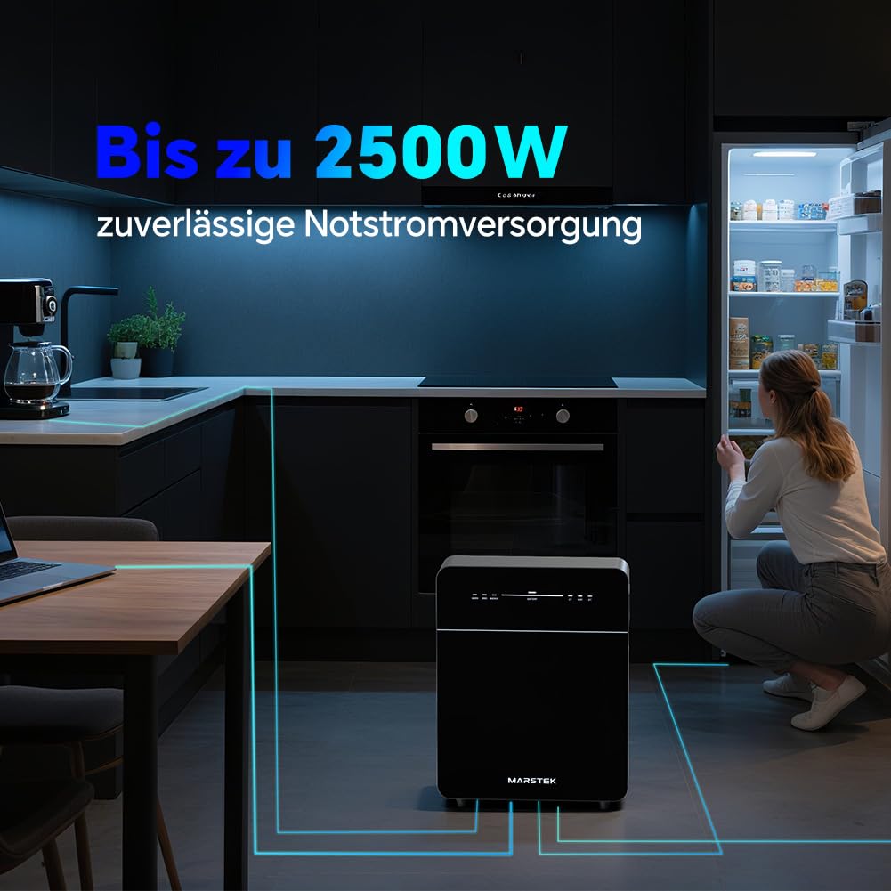 2026 Updated Marstek Venus E 3.0 Balkonkraftwerk mit Speicher: AC Gekoppelt Energiespeichersystem, 0% MwSt, 5,12kWh LFP Speicher für Balkonkraftwerk, 2500W Eingang, Plug&Play, Erweiterbar bis 15,36kWh