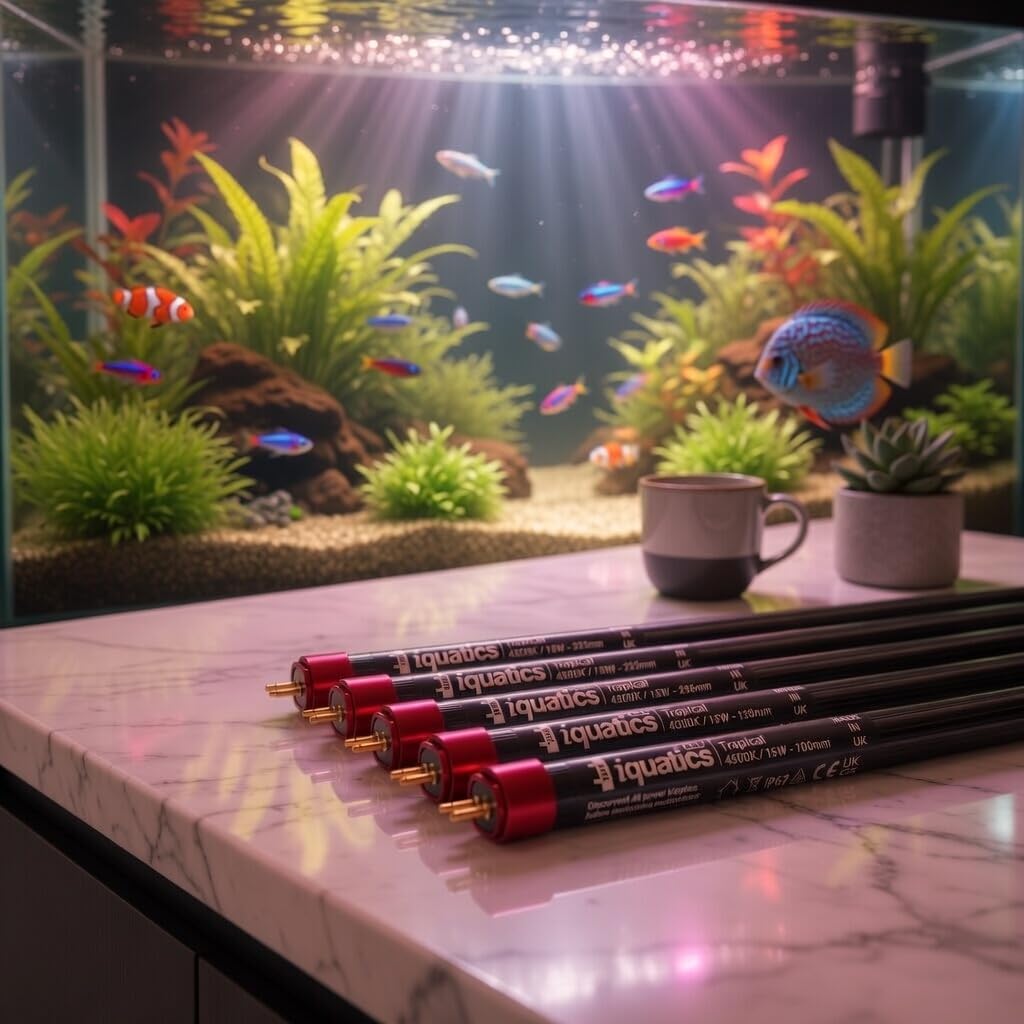 iQuatics Unidad de luz LED de 2 tubos de 60 cm, compatible con Juwel, luz de acuario Lido 120, tubos gratis incluidos