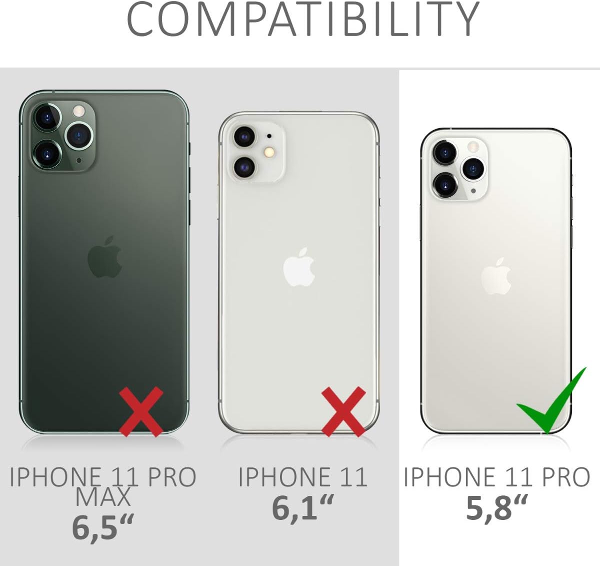 kwmobile Crossbody Case Compatible with Apple iPhone 11 Pro Case - Clear TPU Phone Cover w/Lanyard Cord Strap - Transparent/Black