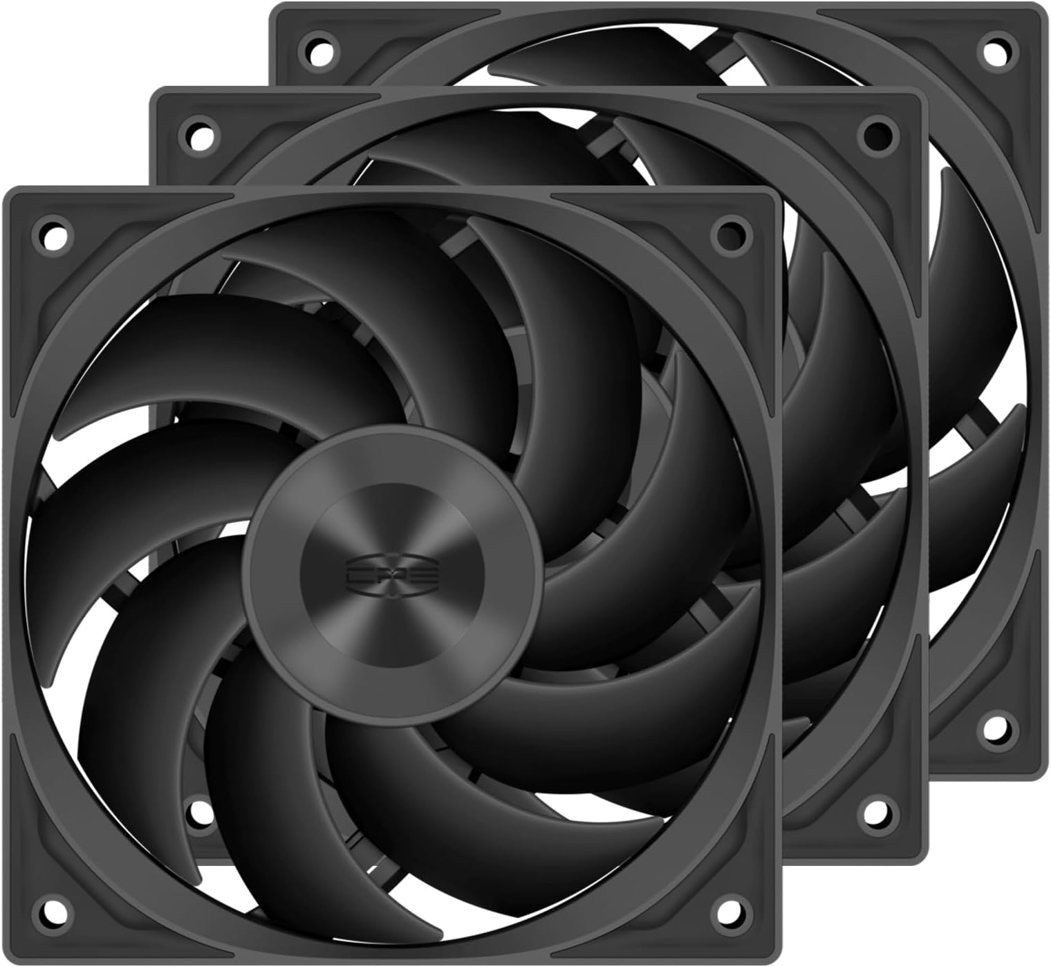 PCCOOLER 3in1 120mm Case Fan, 3 Packs F5 R120 2200RPM FDB Computer PC Fans PWM 4-Pin FDB Daisy Chain Case Fans, 86CFM 3.2mmH2O 3 Mode Computer Fan for CPU Liquid Cooler, Air Cooler Black 3 Pack