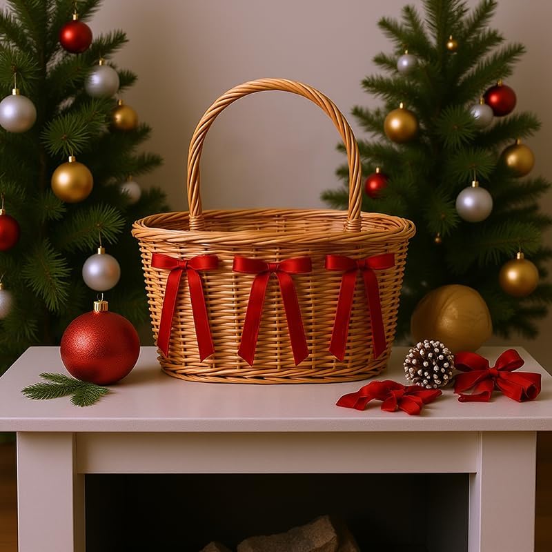 24 Pcs Velvet Christmas Tree Bows Ornaments, Vintage Velvet Ribbon Bows for Tree, Wreath & Garland, Classic Holiday Ribbon Decor for Indoor Xmas Decorations and Gift Wrapping - Image 2