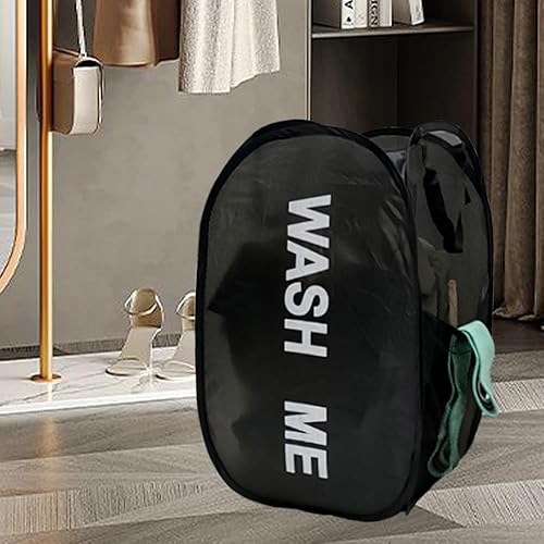 Miniatura 4 de Cestos de lavandería desplegables, cestas plegables de malla para la lavandería, paquete de 2 cestas de almacenamiento para el hogar, dormitorio,